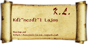 Könczöl Lajos névjegykártya